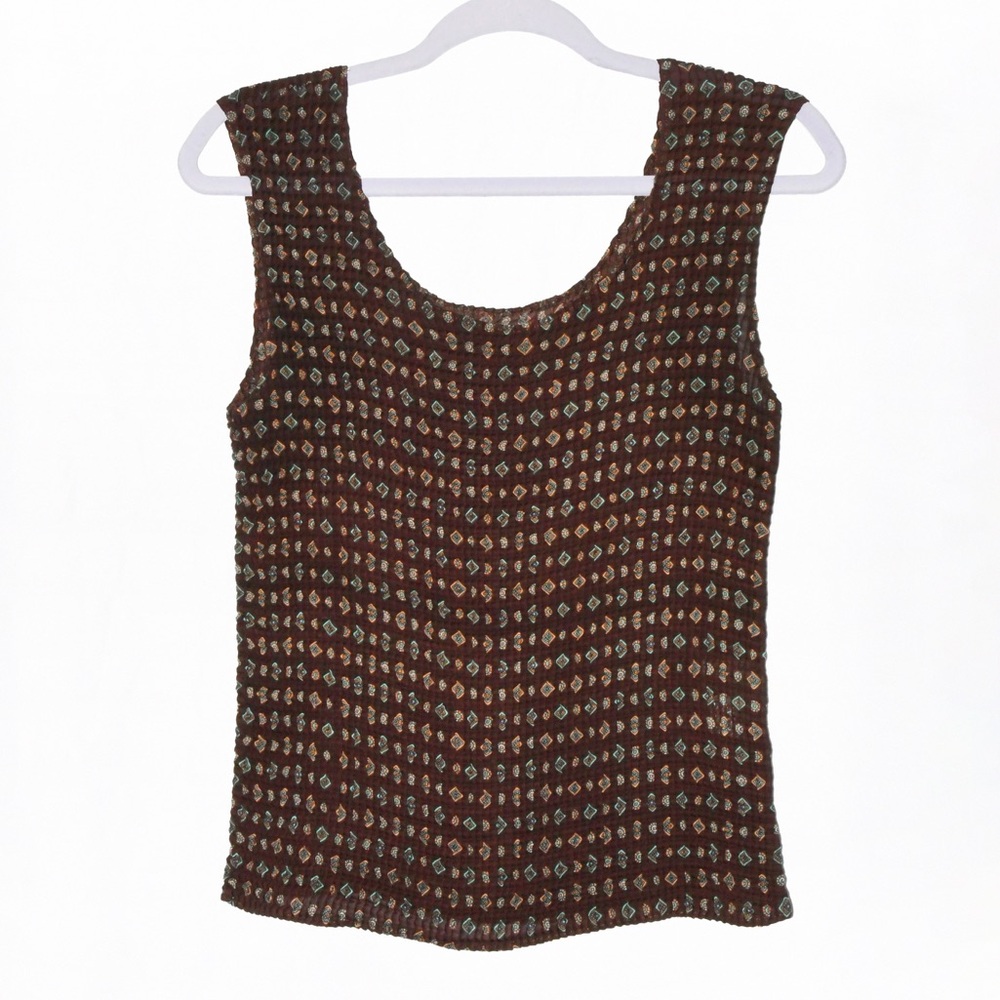 Paisley sleeveless shrunken tank top